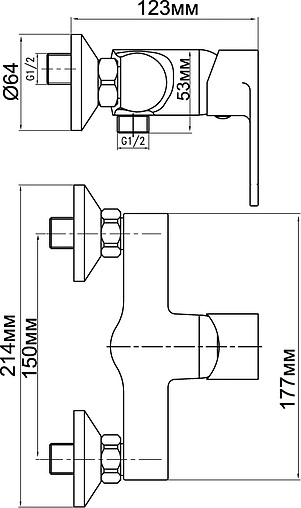 Смеситель для душа Aquanet Opal хром SD20037