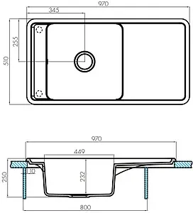 Мойка кухонная Aquaton Беллис 97 жемчуг 1A725132BS240 Мойка кухонная Aquaton Беллис 97 жемчуг 1A725132BS240, 2