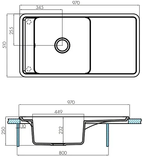 Мойка кухонная Aquaton Беллис 97 жемчуг 1A725132BS240 Мойка кухонная Aquaton Беллис 97 жемчуг 1A725132BS240