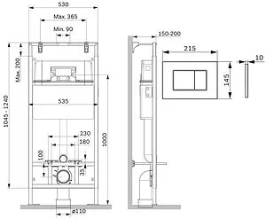 Инсталляция для подвесного унитаза Set 4 в 1 Am.Pm MasterFit I012710.0231 с кнопкой хром матовый Инсталляция для подвесного унитаза Set 4 в 1 Am.Pm MasterFit I012710.0231 с кнопкой хром матовый, 2
