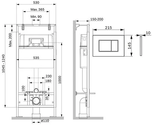 Инсталляция для подвесного унитаза Set 4 в 1 Am.Pm MasterFit I012710.0231 с кнопкой хром матовый Инсталляция для подвесного унитаза Set 4 в 1 Am.Pm MasterFit I012710.0231 с кнопкой хром матовый
