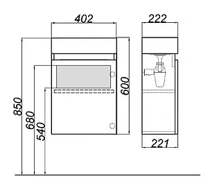 Тумба-умывальник подвесная Aqwella Leon-MP 40 дуб сонома Ln-MP.01.04/DS+T1.04.04D, 2