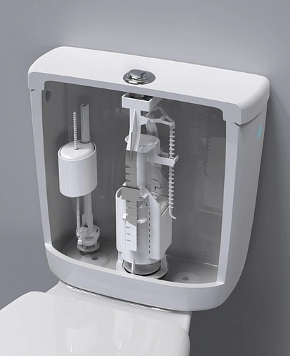 Комплект арматуры для бачка двухрежимный ½" пластик нижний BERGES Eko 21 030621