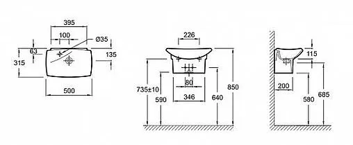 Раковина Jacob Delafon Escale 50 белый E1025-00