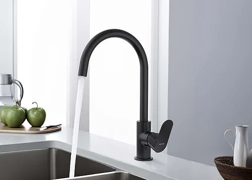 Смеситель для кухни Aquatek Оберон чёрный матовый AQ1282MB