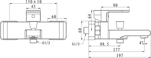 Смеситель для ванны BelBagno Terra хром TER-VASM-CRM