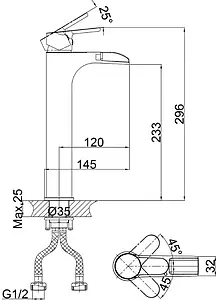 Смеситель для раковины D&K Rhein Marx хром DA1392701 Смеситель для раковины D&K Rhein Marx хром DA1392701, 2
