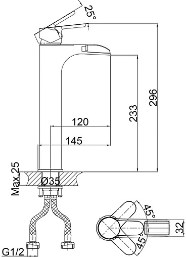 Смеситель для раковины D&K Rhein Marx хром DA1392701 Смеситель для раковины D&K Rhein Marx хром DA1392701