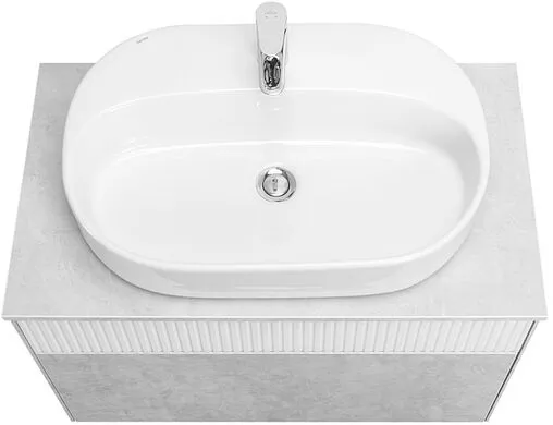 Тумба-умывальник подвесная Aquaton Марбл 80 слэйт/белый матовый 1A2762K3MH4C0
