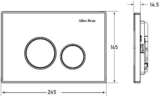 Клавиша смыва для унитаза Allen Brau Priority 9.20001.GR кнопка/графит, кольца/хром глянцевый