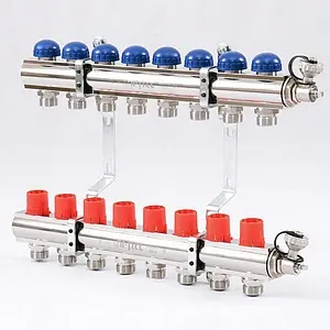 Группа коллекторная без расходомеров 8 отводов 1&quot;в/в x ¾&quot;ек Uni-fitt 441E4308, 2