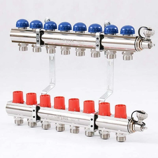 Группа коллекторная без расходомеров 8 отводов 1&quot;в/в x ¾&quot;ек Uni-fitt 441E4308