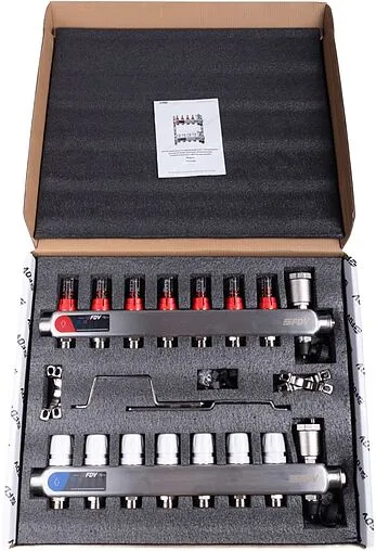 Группа коллекторная с расходомерами 7 отводов 1&quot;в/в x ¾&quot;ек FDV S1103C-2/7