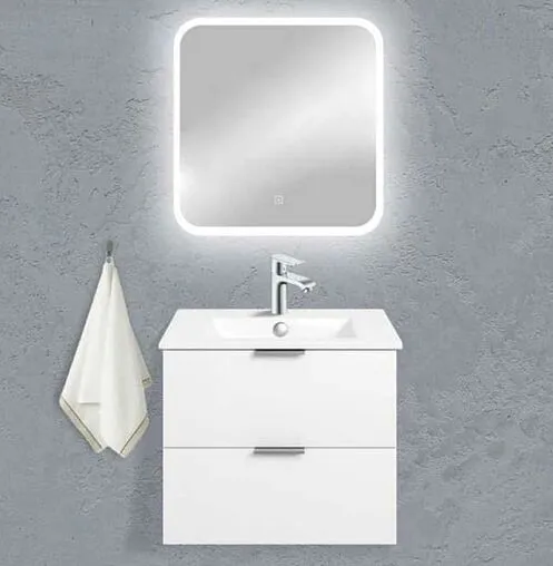 Зеркало с подсветкой Continent Bruno Led 60x60 белый ЗЛП2164