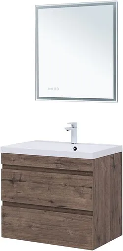 Тумба под умывальник подвесная Aquanet Нота New 75 дуб веллингтон/табак 00334192