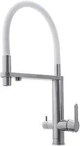 Смеситель для кухни с подключением к фильтру Swedbe Selene Plus нержавеющая сталь/белый 8441М, 4
