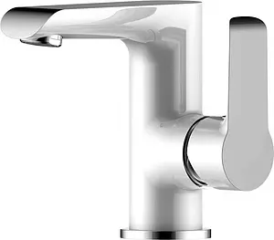 Смеситель для раковины Rossinka белый/хром W35-11 Смеситель для раковины Rossinka белый/хром W35-11, 1