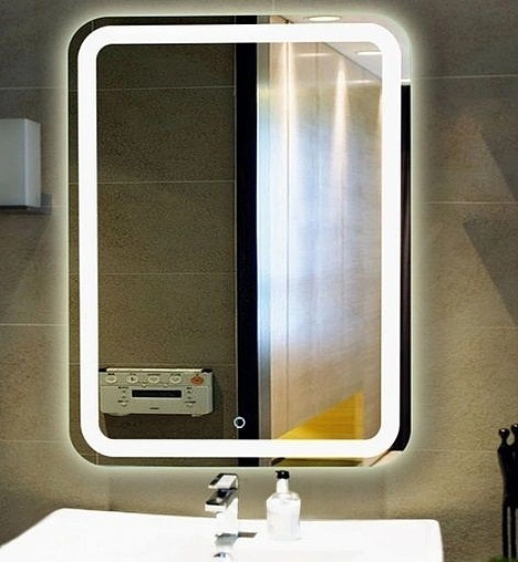 Зеркало с подсветкой Continent Lucia Led 55 с часами ЗЛП109