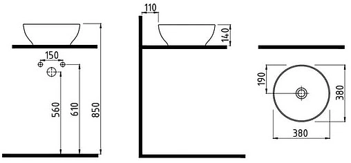 Раковина Bien Motto 38 белый MTLG03802FD0W5000