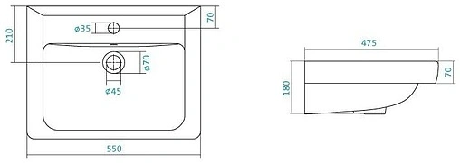 Раковина Santek Тигода 55 белый 1WH302126