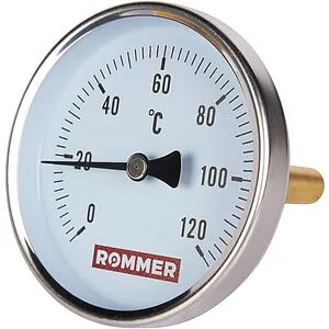 Термометр биметаллический Rommer 80мм 120°С гильза 75мм ½&quot; RIM-0001-807515, 4