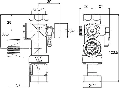 Группа безопасности бойлера ¾&quot; 7 бар WATTS FIABILIS SFR 10004611