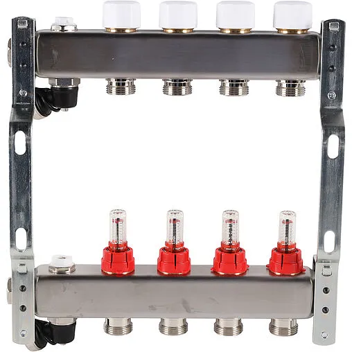 Группа коллекторная с расходомерами 4 отвода 1&quot;в/в x ¾&quot;ек Rommer RMS-1201-000004
