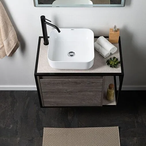 Тумба под умывальник подвесная Aquanet Nova Lite LOFT 75 L дуб рошелье 00261654