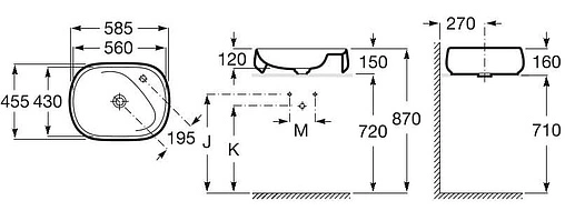 Раковина Roca Beyond 58 белый 3270B8000