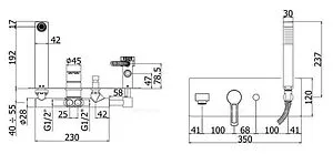 Смеситель для ванны скрытого монтажа Paffoni Ringo хром RIN001CR Смеситель для ванны скрытого монтажа Paffoni Ringo хром RIN001CR, 2