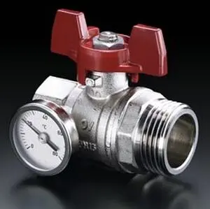 Кран шаровый с термометром 1"в x 1"н Oventrop 1406584, 5