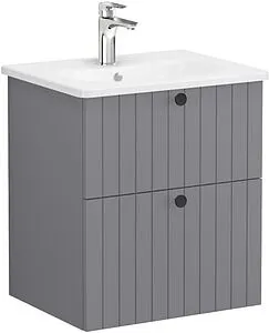 Тумба-умывальник подвесная VitrA Root Groove 60 серый 69417, 1
