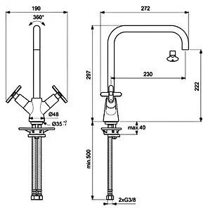 Смеситель для кухни Vidima Art хром BA331AA, 2