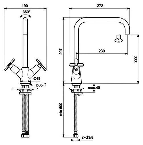 Смеситель для кухни Vidima Art хром BA331AA