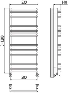 Полотенцесушитель водяной лесенка Terminus Арт П18 500х1200 полированная сталь 4670078513397, 2