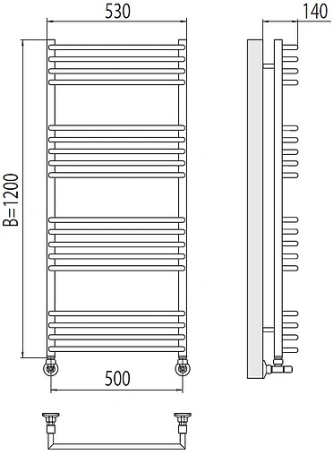Полотенцесушитель водяной лесенка Terminus Арт П18 500х1200 полированная сталь 4670078513397