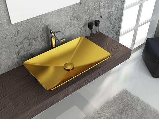 Раковина ISVEA SistemaY Clear 60 золото 10SY50060SV-6A