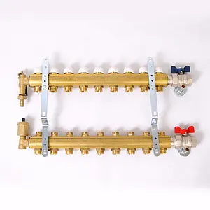 Группа коллекторная без расходомеров 9 отводов 1&quot;в/в x ¾&quot;ек Tiemme 3870042, 5