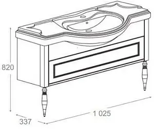 Тумба-умывальник напольная Roca America 105 дуб молочный ZRU9302945+327205000, 2