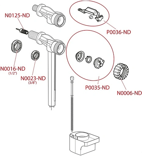Заливной клапан для бачка ½&quot; латунь боковой AlcaPlast A16-½&quot;