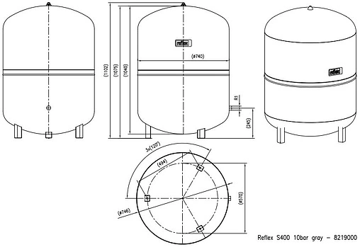 Гидроаккумулятор Reflex S 400л 10 бар 8219000
