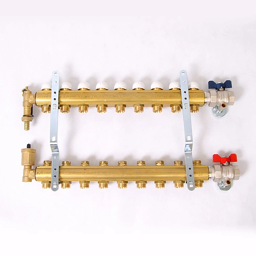Группа коллекторная без расходомеров 9 отводов 1&quot;в/в x ¾&quot;ек Tiemme 3870042