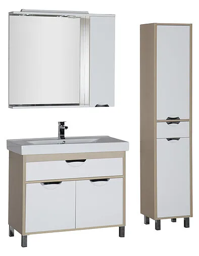 Шкаф-пенал напольный Aquanet Гретта белый/светлый дуб 171901