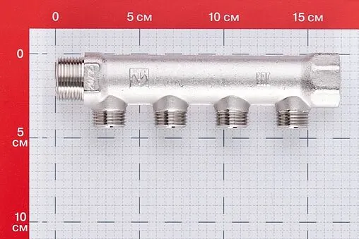 Коллектор распределительный проходной 4 отвода ¾&quot;в/н x ½&quot;к Valtec VTc.500.N.0504