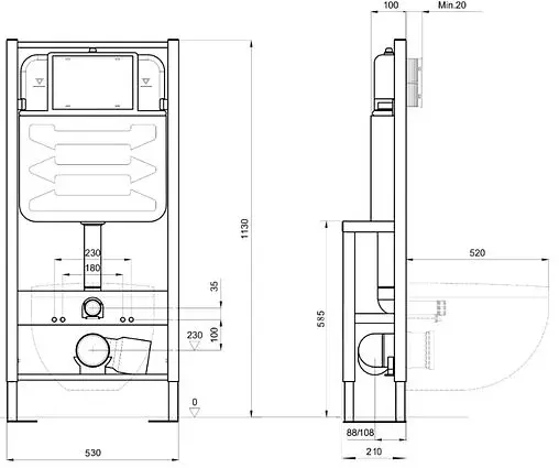 Инсталляция для подвесного унитаза Aquatek INS-0000016