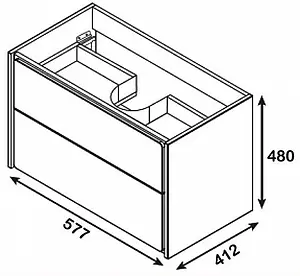 Тумба под умывальник подвесная Roca Ronda 60 белый/антрацит ZRU9302963 Тумба под умывальник подвесная Roca Ronda 60 белый/антрацит ZRU9302963, 2