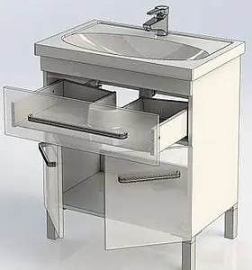 Тумба-умывальник напольная Aquanet Сиена 70 белый 00189223+00185343 Тумба-умывальник напольная Aquanet Сиена 70 белый 00189223+00185343, 4