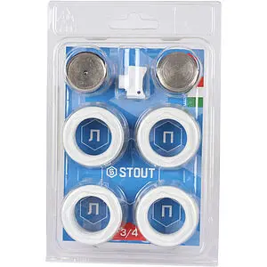 Комплект радиаторный универсальный ¾&quot; Stout белый Ral9016 SKU-0111-000134, 1