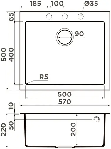 Мойка кухонная Omoikiri Bosen 57-WH белый 4993148