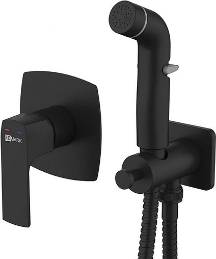 Гигиенический душ со смесителем Lemark Ursus чёрный матовый LM7219BL